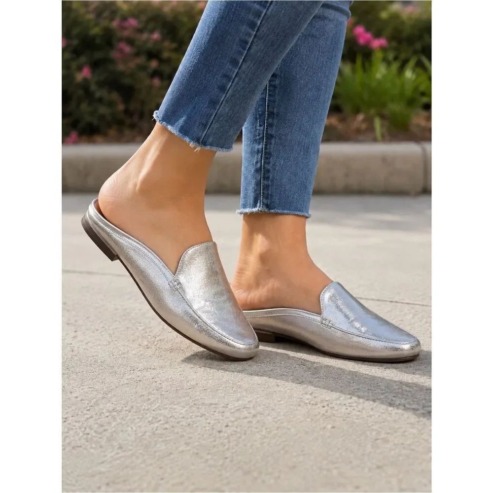 Madden Girl Silver Mules